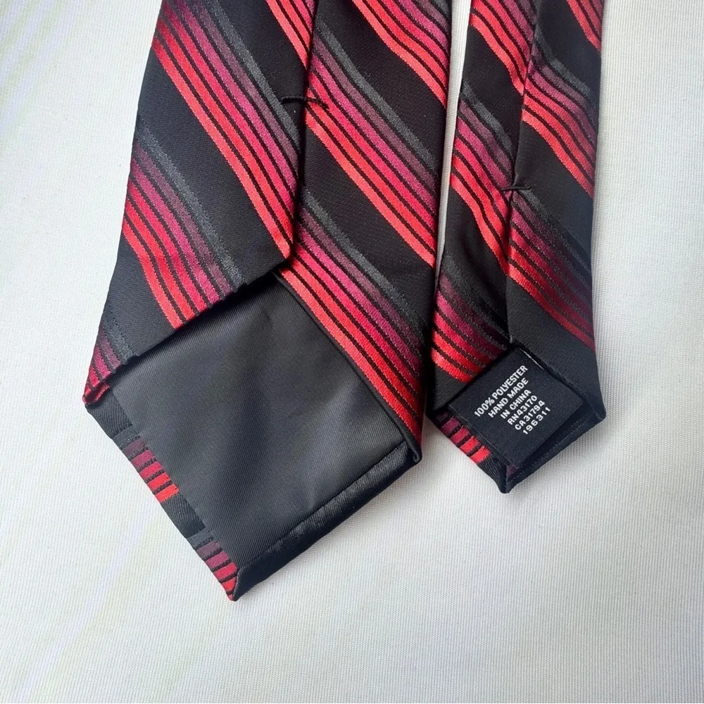 JF J.Ferrar Red and Black Diagonal Stripe Tie